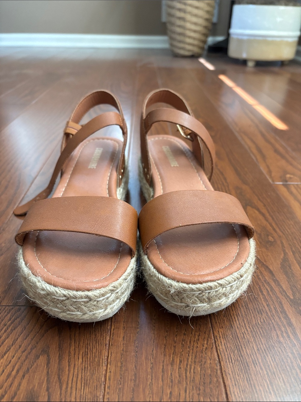 Espadrille Slingback Sandals - Tan Women’s Summer Shoes - Picture 2 of 7